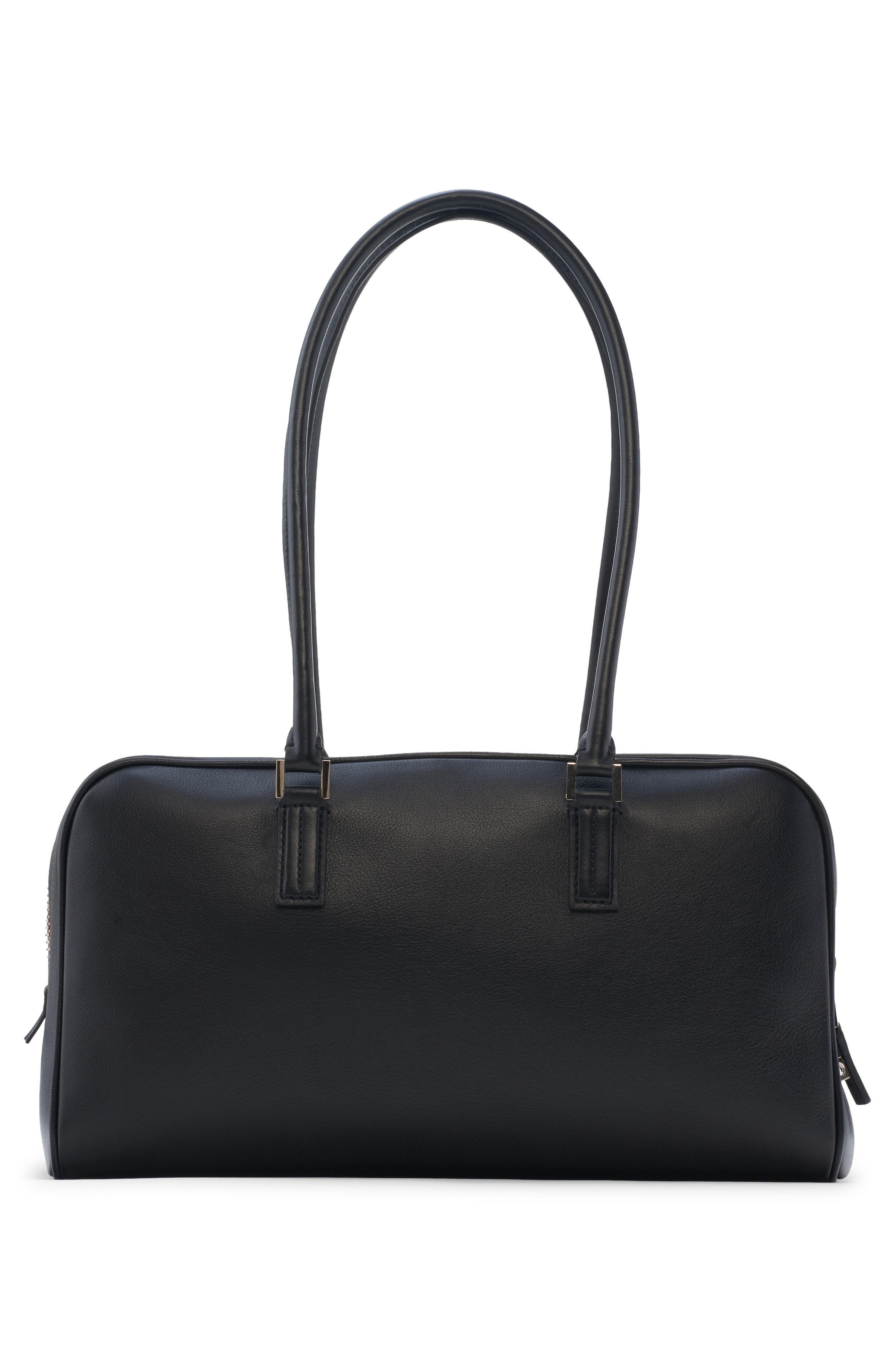 TOM FORD Small Leather Bowling Bag, Alternate, color, Black