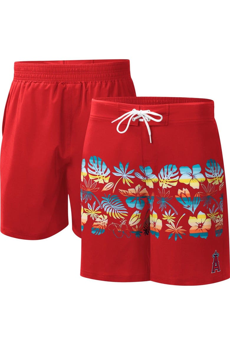 Men's G-III Sports by Carl Banks  Red Los Angeles Angels Breeze Volley Swim Shorts, Main, color, Red