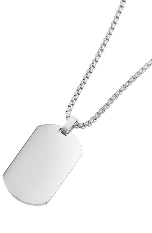 Geoffrey Beene Stainless Steel Dog Tag Pendant Necklace