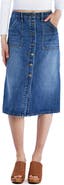 Wash Lab Denim Button Front A-Line Denim Skirt