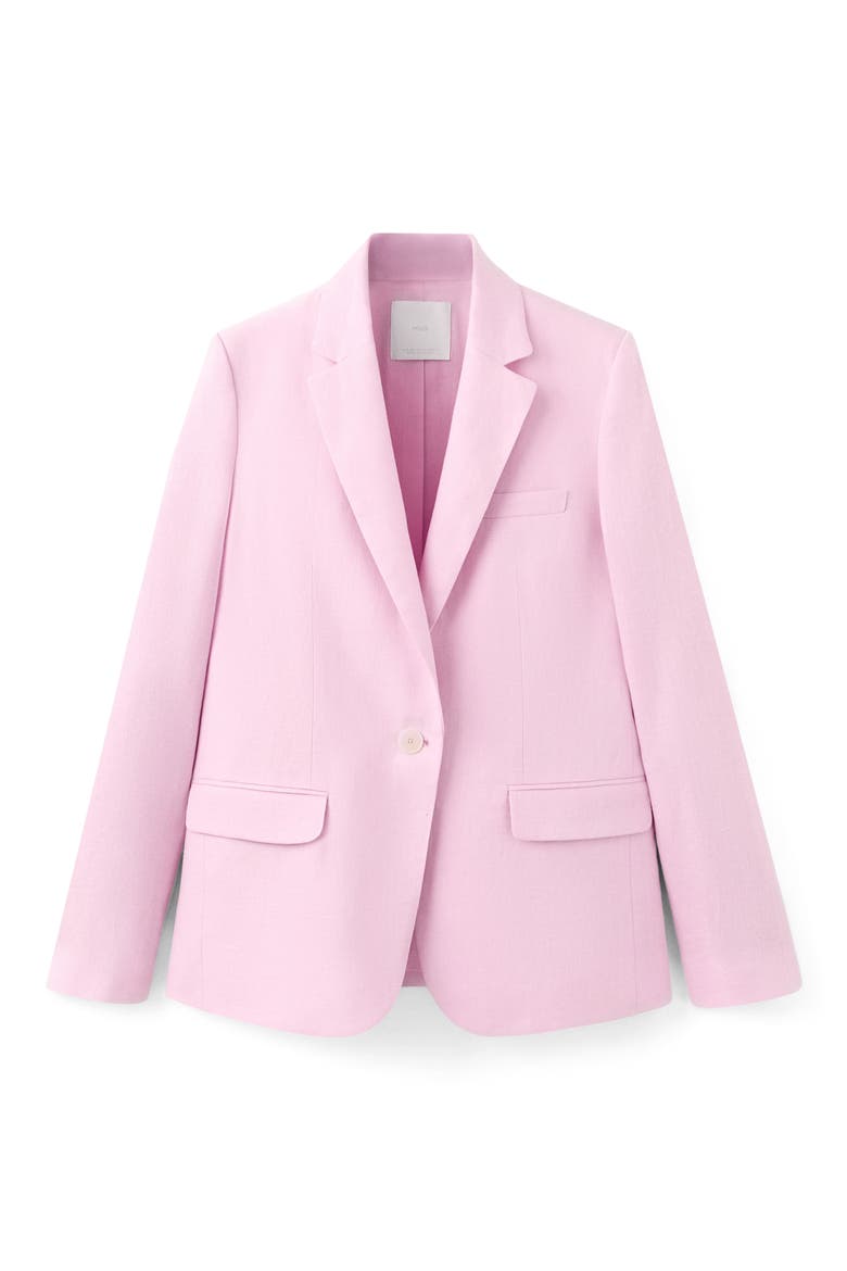 Linen Suit Blazer, Alternate, color, PINK