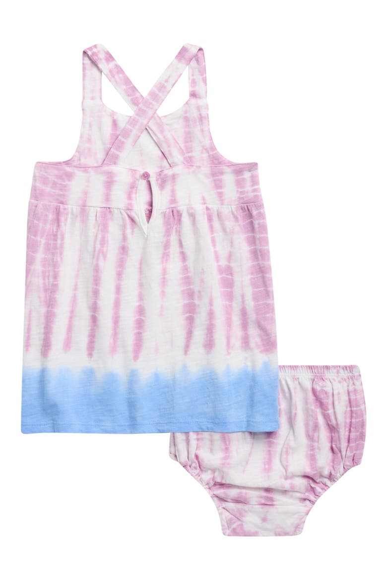 Capri Tie Dye Cotton Blend Dress with Bloomers, Alternate, color, PINK FLOWER TIE DYE