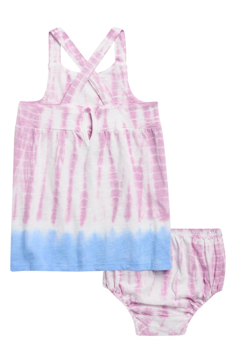 Splendid Capri Tie Dye Cotton Blend Dress with Bloomers, Alternate, color, Pink Flower Tie Dye