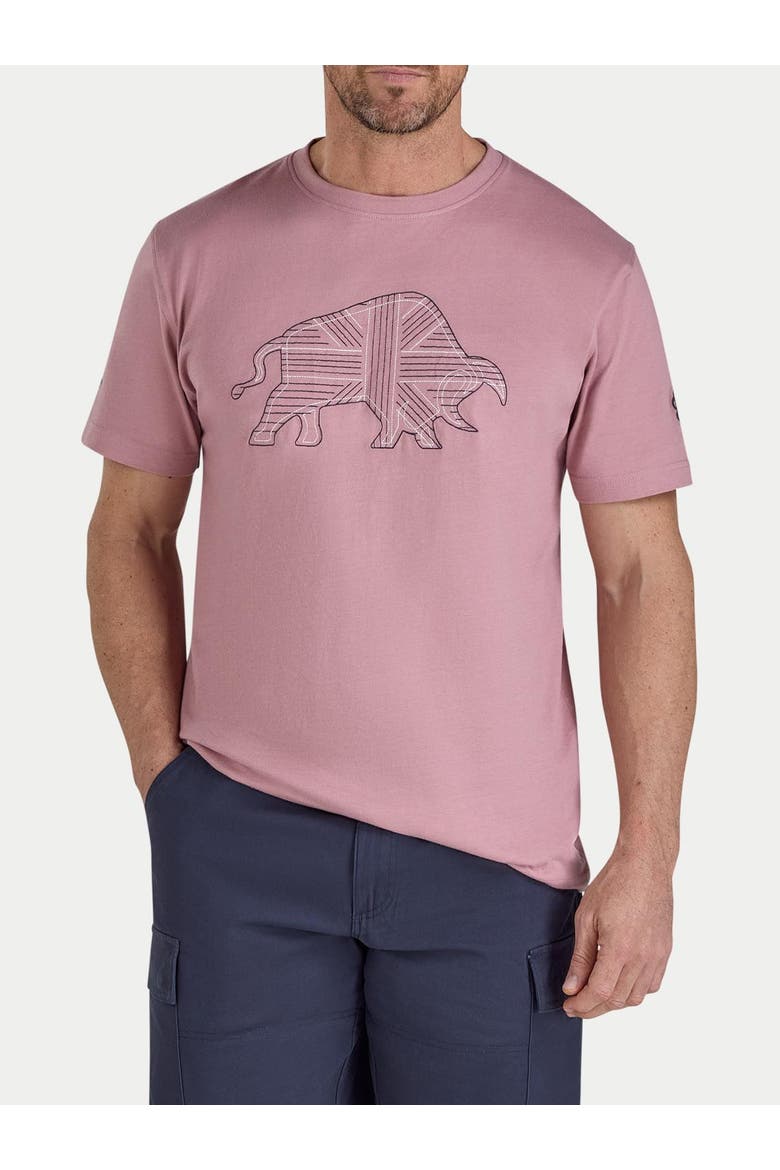 Stitched Bull Crew Neck T-Shirt, Alternate, color, Rose