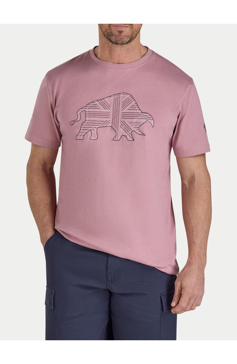 Raging Bull Stitched Bull Crew Neck T-Shirt, Alternate, color, Rose