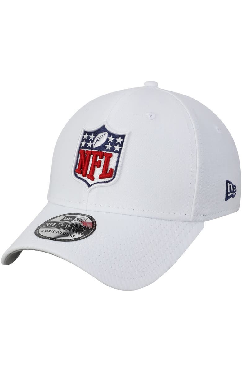 New Era Men's New Era White NFL Shield Logo 39THIRTY Flex Hat, Alternate, color,