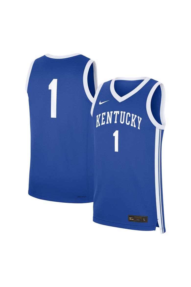 Men's Nike #1 Royal Kentucky Wildcats Road Replica Jersey, Main, color, Royal