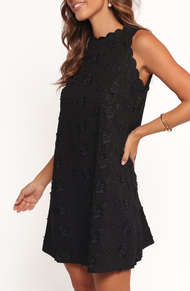 Petal & Pup Keller Floral Embroidered Sleeveless Trapeze Dress, Alternate, color, Black