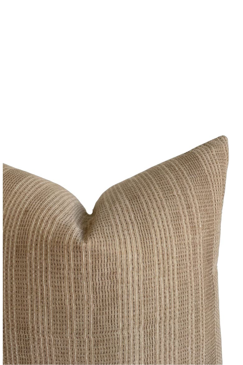 Clyde Brown Woven Stripe Pillow Cover, Alternate, color, Brown