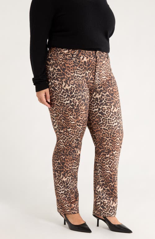 Jones New York Plus Size Printed Lexington Straight-leg Pants In Brown