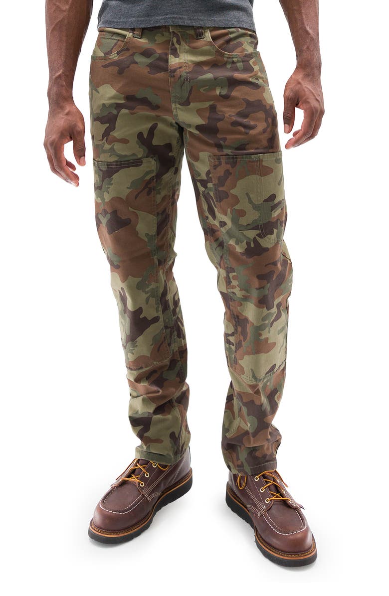 Devil-Dog Dungarees Camo Stretch Cotton Carpenter Pants, Main, color,