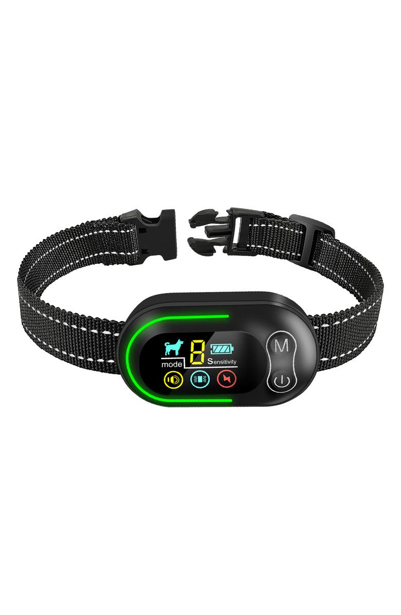 PET LIFE Digi-Bark LED 5-Level Sensitivity and 6-Step Automated Beep Vibration and Stimulation Antibark Dog Collar, Main, color,