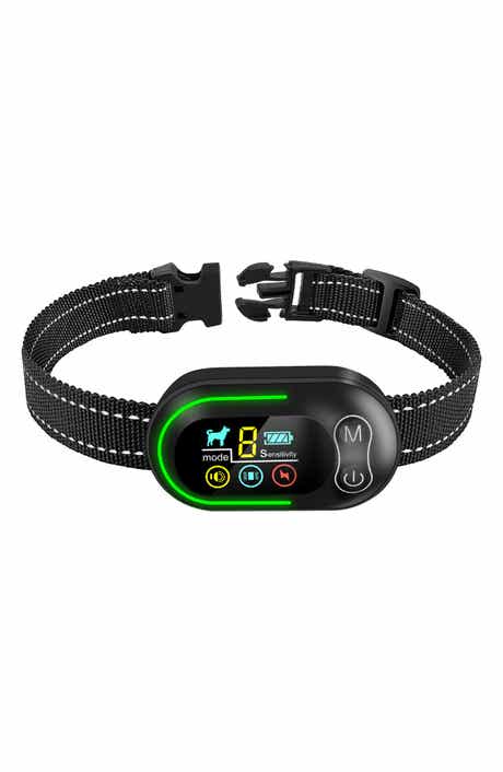 PET LIFE Digi-Bark LED 5-Level Sensitivity and 6-Step Automated Beep Vibration and Stimulation Antibark Dog Collar