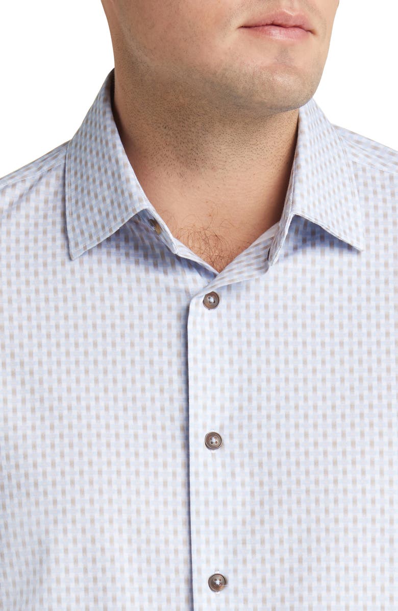 Bugatchi James OoohCotton<sup>®</sup> Basket Weave Print Button-Up Shirt, Alternate, color, 
