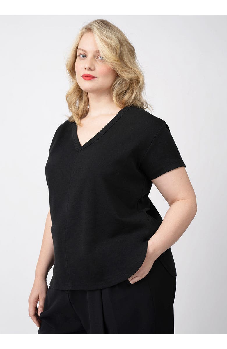 SEE ROSE GO CoolROSE Luxe Reversible Plus Size Tee Shirt, Alternate, color, Jet Black