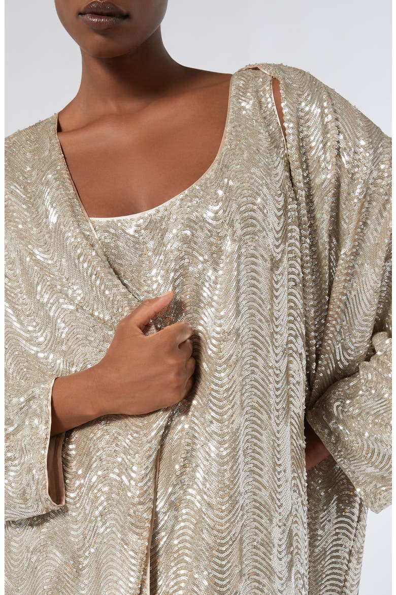Vetta Sequin Jacket, Alternate, color, BEIGE