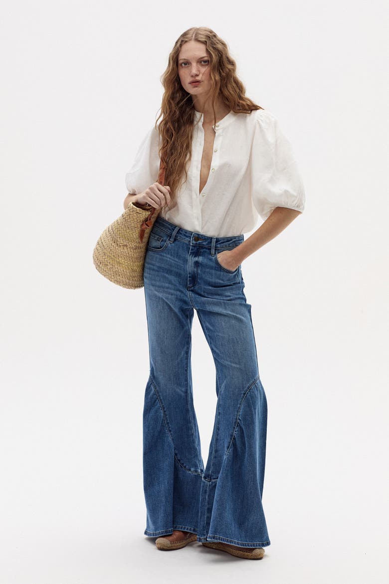 Boho Denim Pants, Alternate, color, Washed Indigo