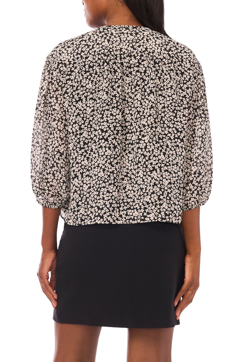 1.STATE Floral Puff Sleeve Chiffon Top, Alternate, color, Rich Black