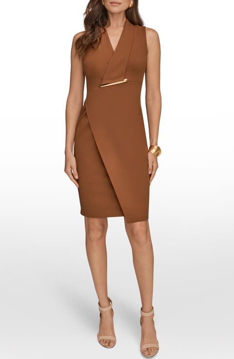 Sleeveless Crepe Sheath