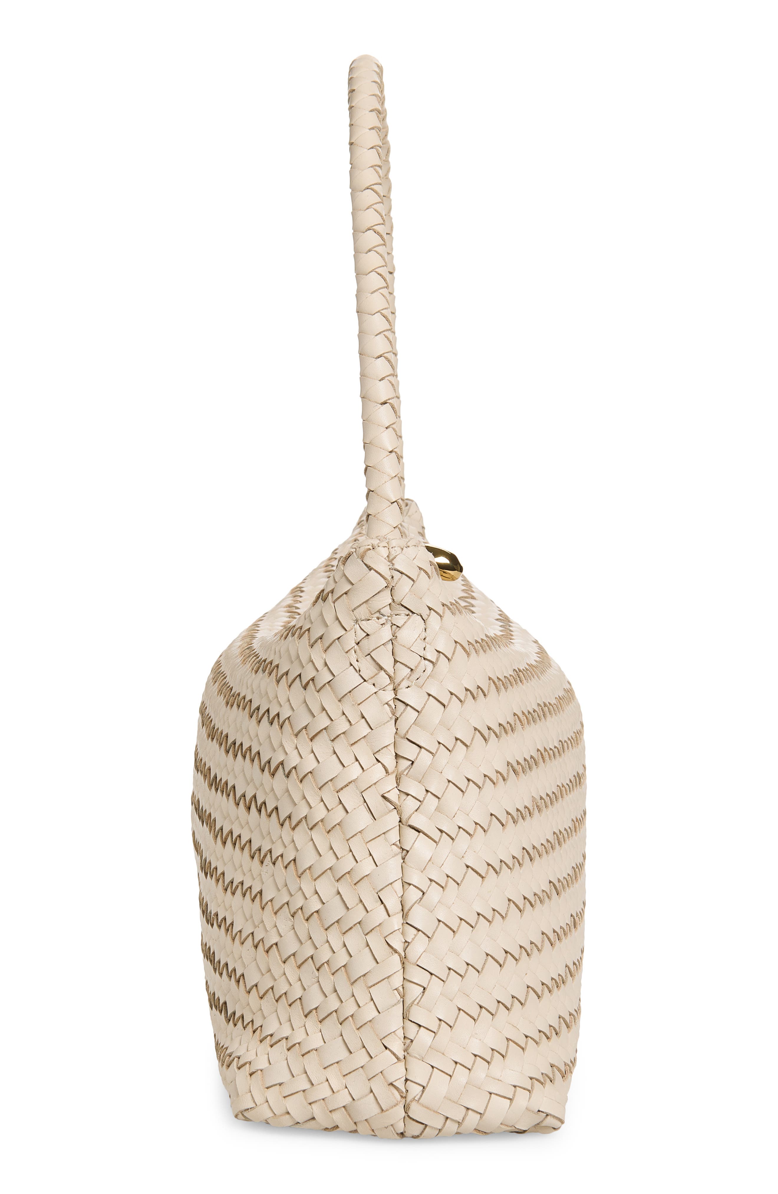 The Signature Woven Collection Leather Shoulder Bag, Alternate, color, VINTAGE MUSLIN