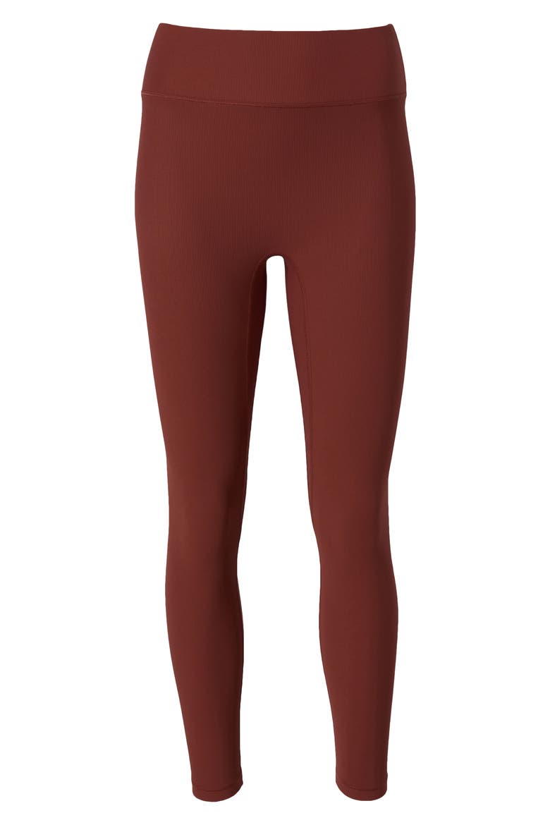 Center Stage High Waist Rib Leggings, Alternate, color, CHERRY MAHOGANY