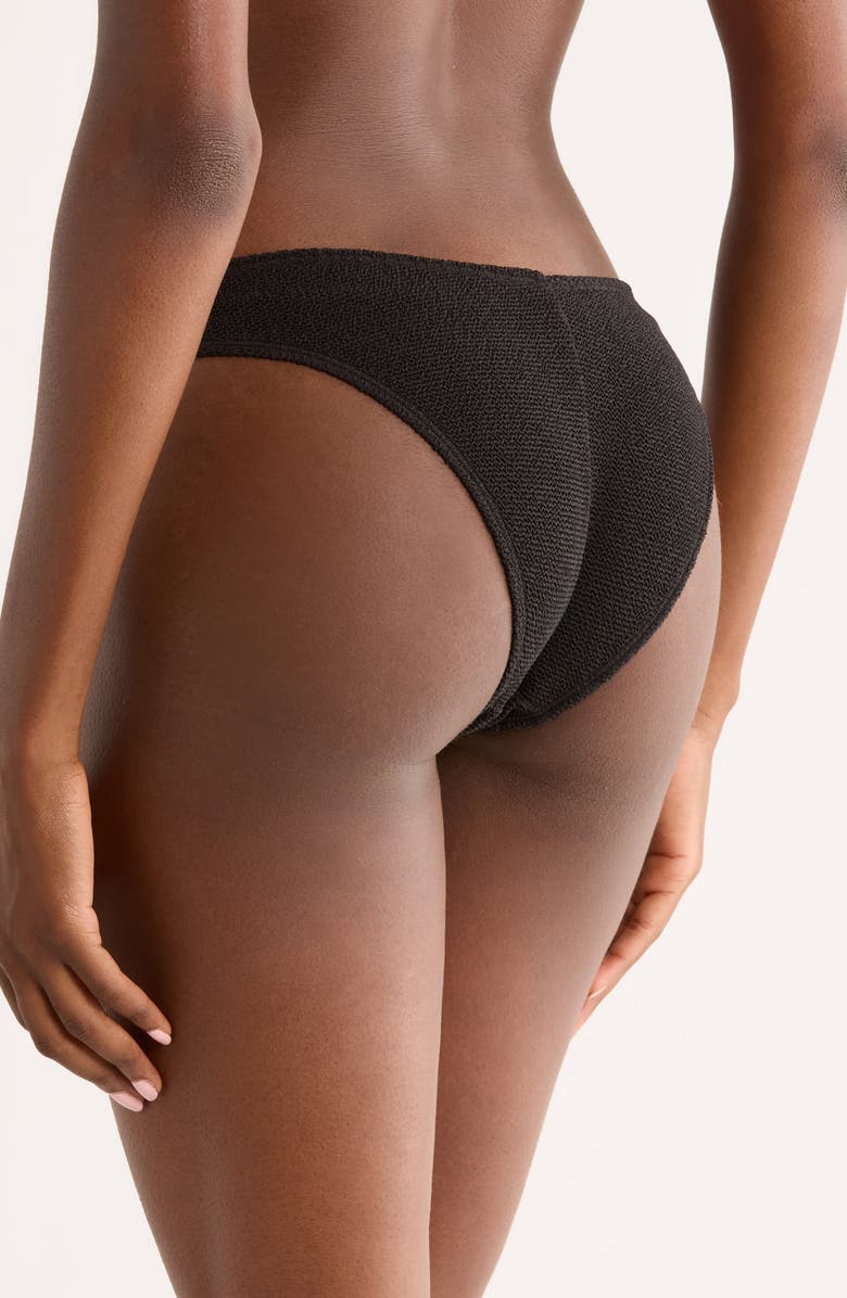 & Other Stories Textured V Bikini Bottoms, Alternate, color, Black Dark