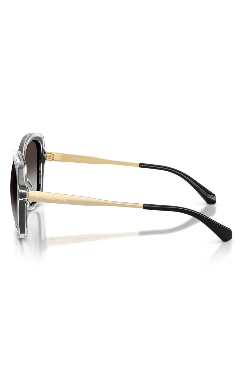 Michael Kors Canary Islands 55mm Gradient Round Sunglasses, Alternate, color, Black / Grey Gradient Black