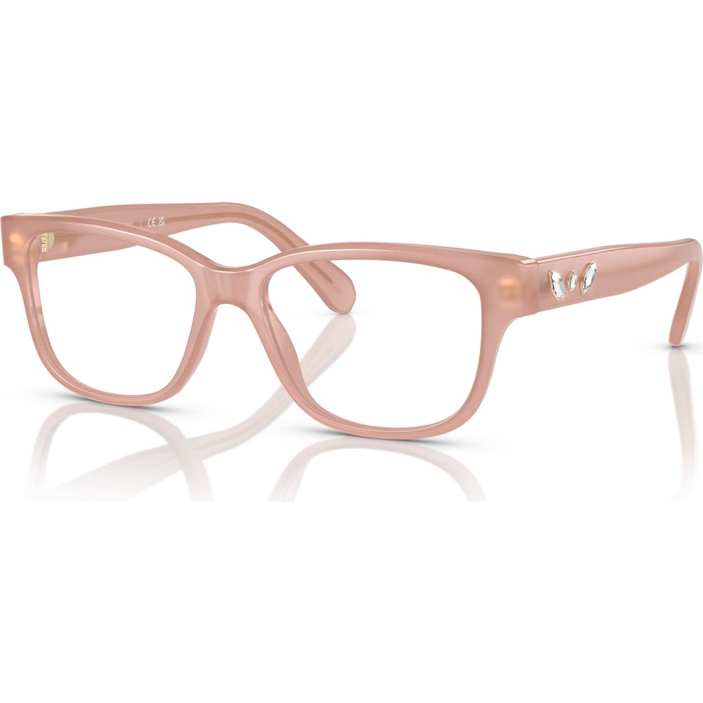 Swarovski 52mm Rectangle Optical Glasses In Pink