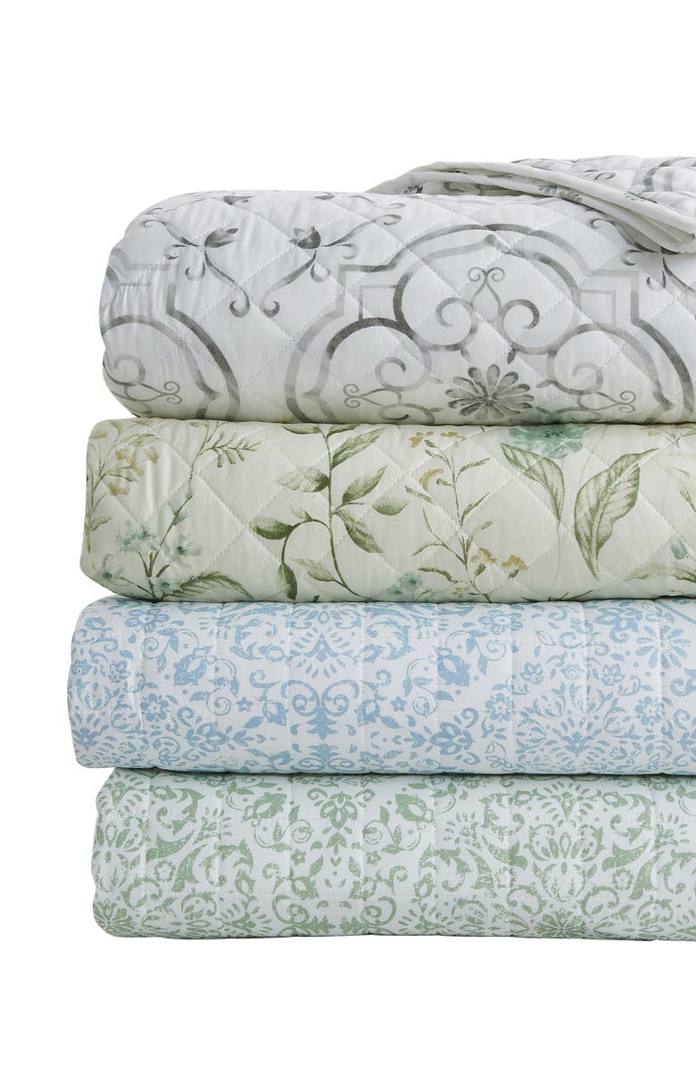 Woven & Weft Floral 3-Piece Quilt Set, Alternate, color, Eucalyptus Floral