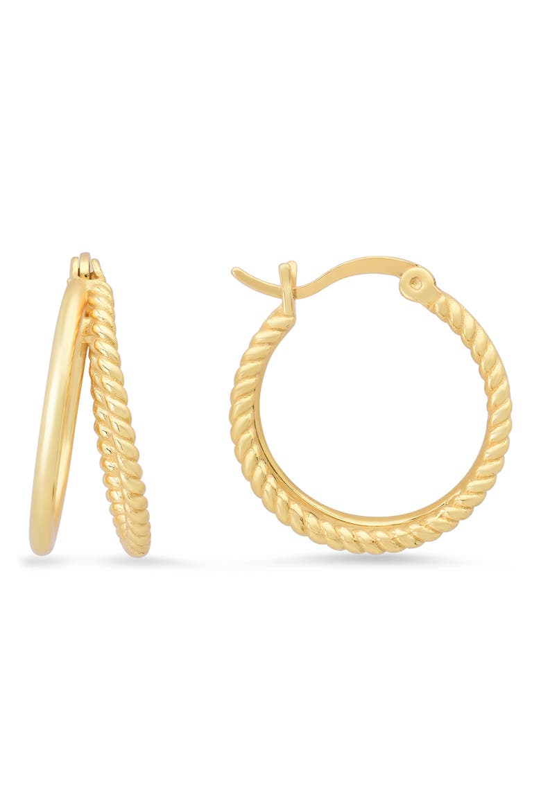 Twisted Rope Hoop Earrings, Main, color, GOLD