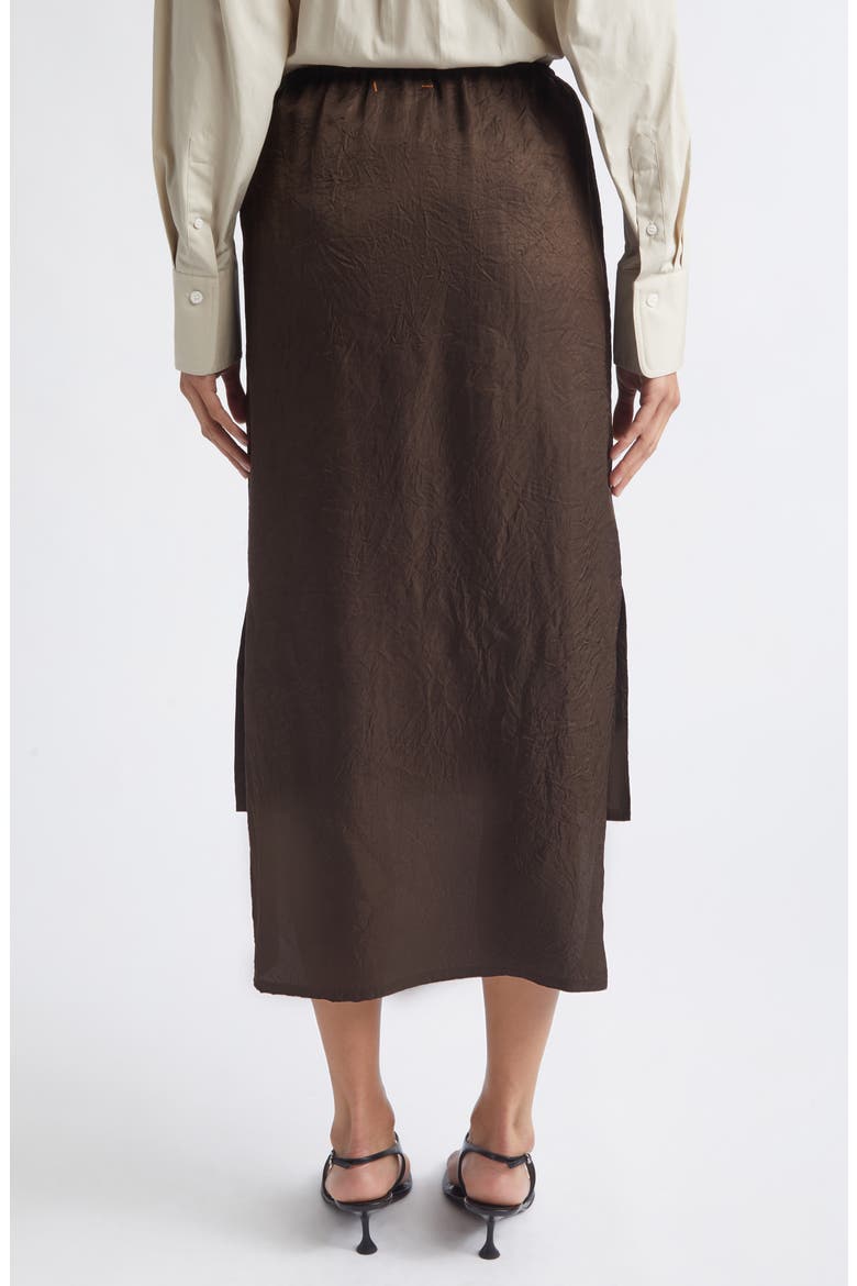 Laurel Crinkle Satin High-Low Slip Skirt, Alternate, color, CEDAR