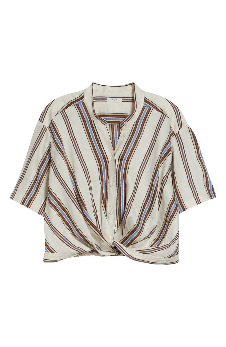 A.L.C. Leonor Stripe Linen Blend Shirt, Alternate, color, Panna Multi