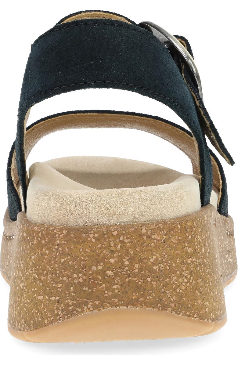 Dansko Bianca Platform Wedge Sandal, Alternate, color, Black Burnished Suede