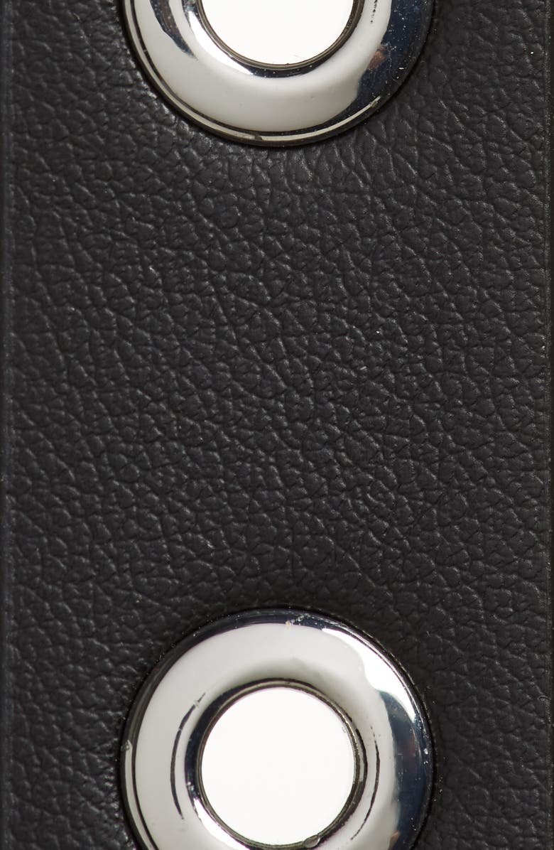 Ganni Thin Eyelet Recycled Leather Belt, Alternate, color,