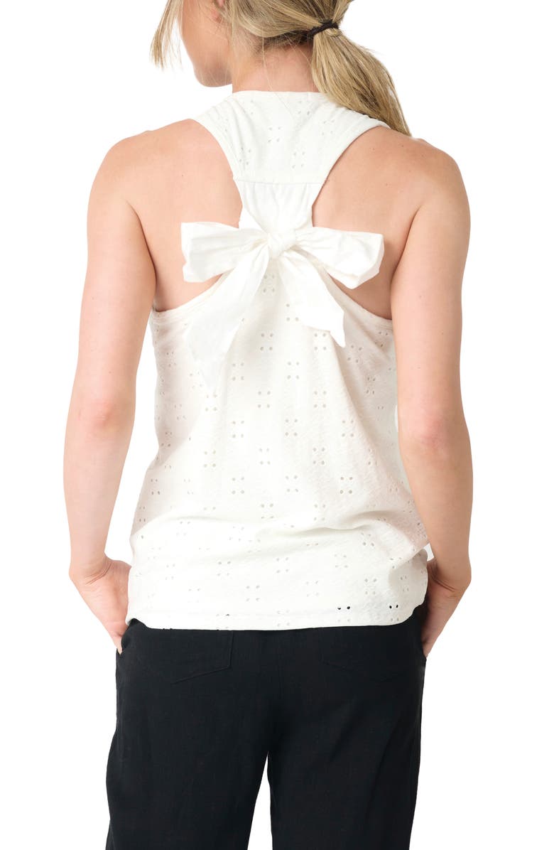 GIBSONLOOK Eyelet Tie Back Tank, Alternate, color, White