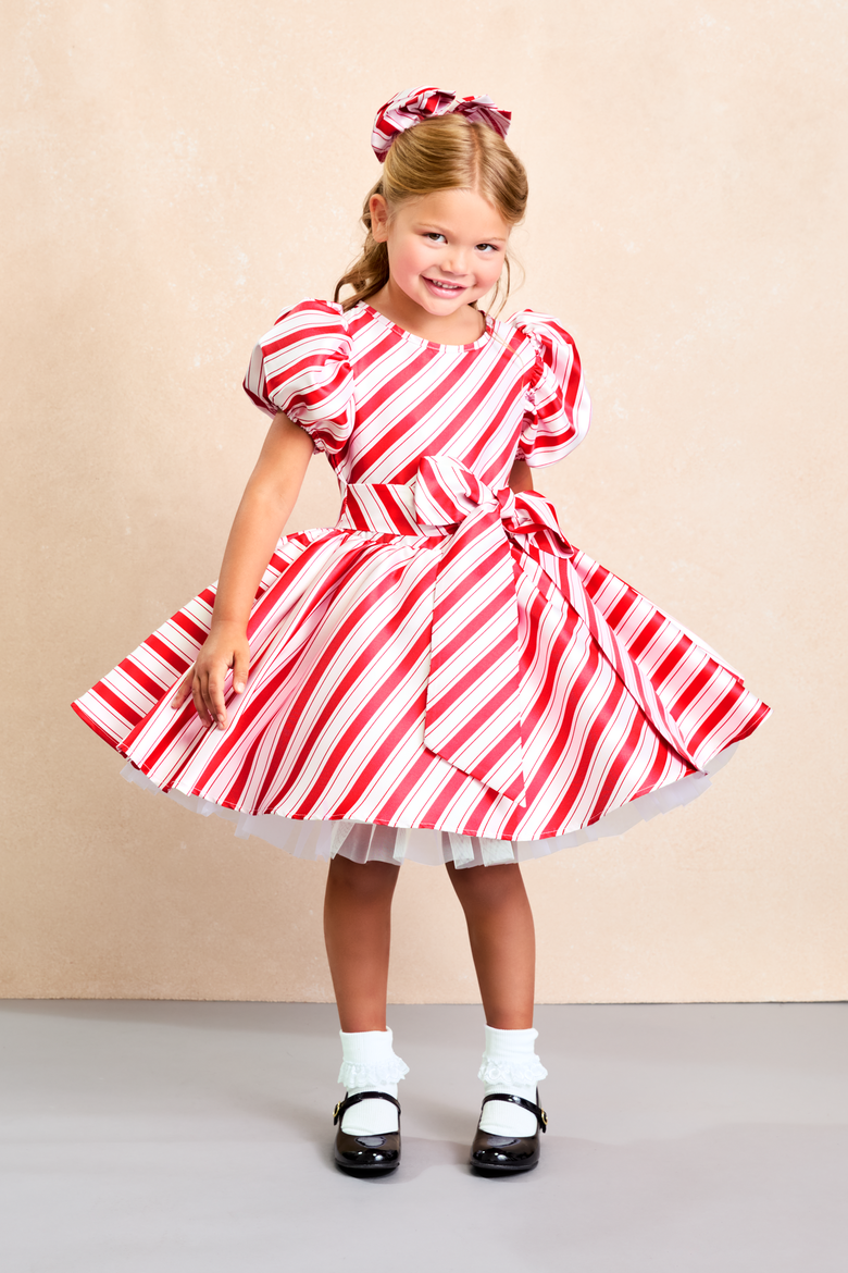 Candy Cane Dress for Girls, Alternate, color, Red