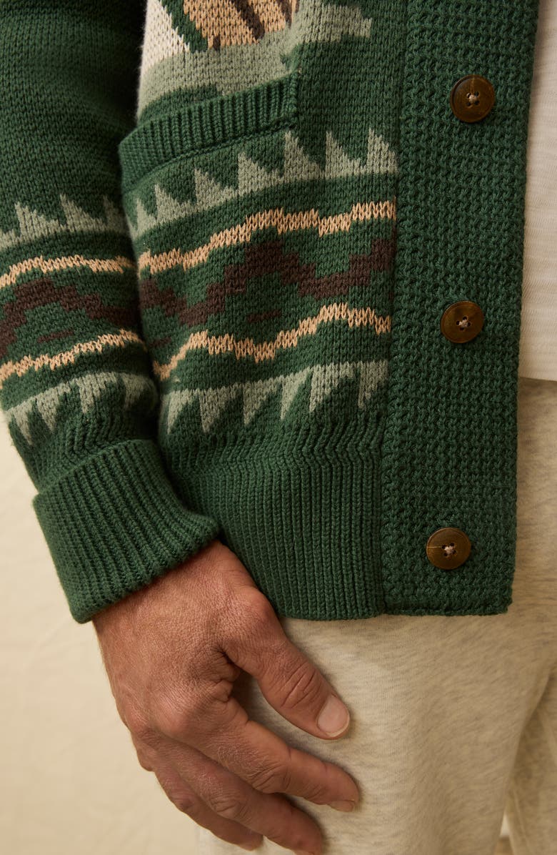 Faherty Camp Organic Cotton & Cashmere Cardigan, Alternate, color, Forest Lake