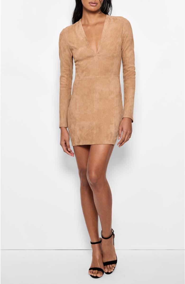 AS by DF Demeter Stretch Suede Dress, Main, color, Sand