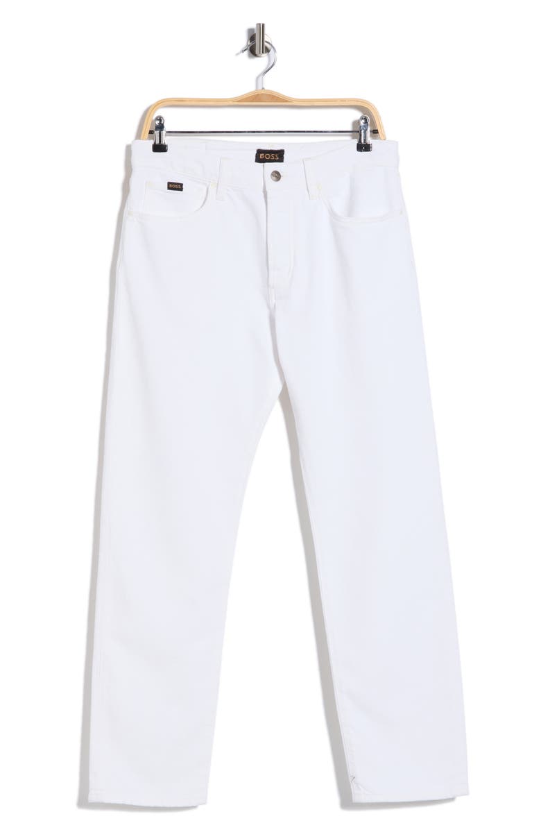 HUGO Ogden Straight Leg Jeans, Main, color, White