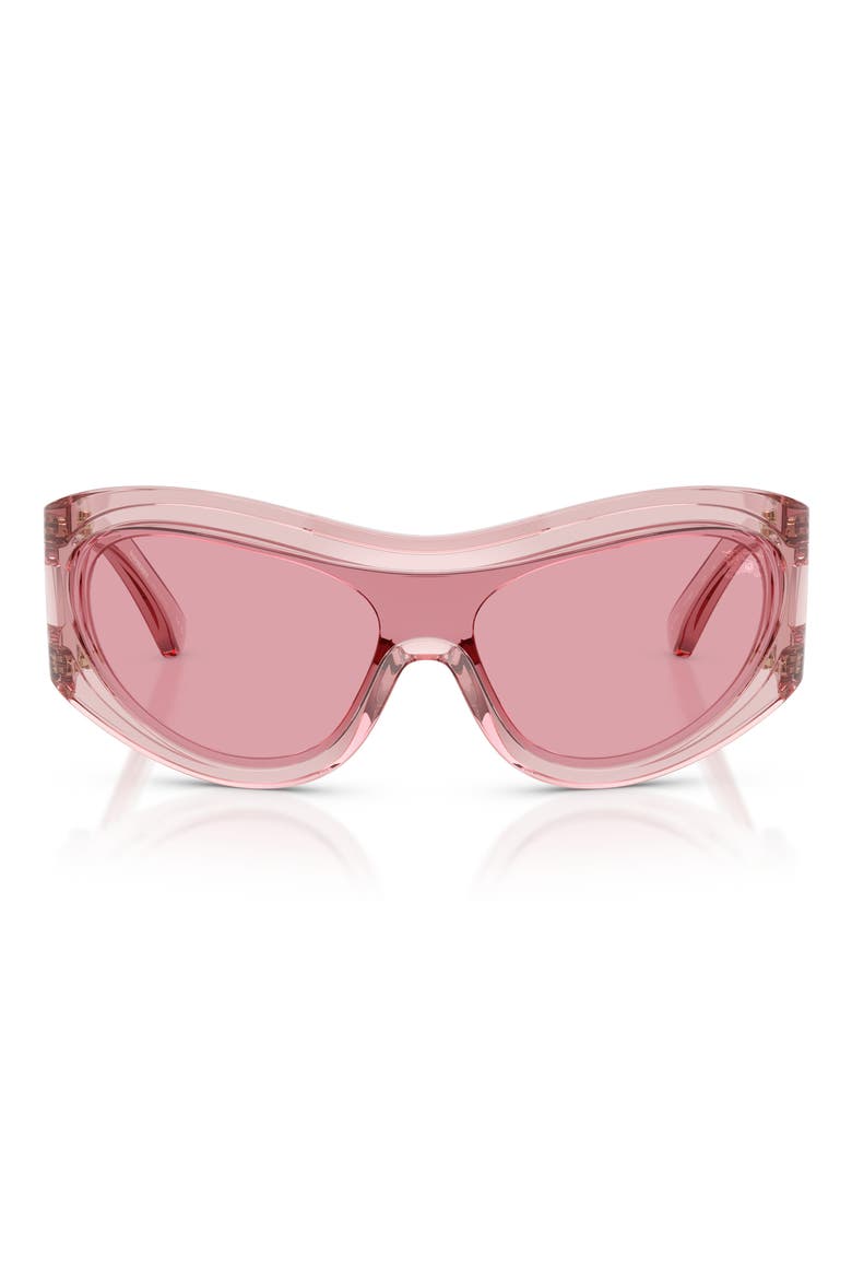 138mm Irregular Shield Sunglasses, Main, color, PINK/ DARK PINK