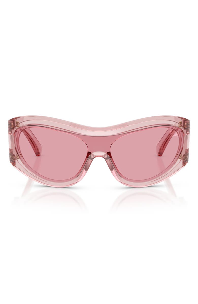 Burberry 138mm Irregular Shield Sunglasses, Main, color, Pink/ Dark Pink