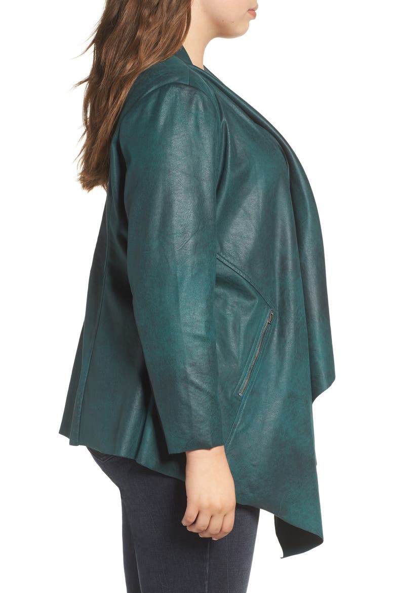 Stretch Faux Suede Jacket, Alternate, color, SEA MOSS
