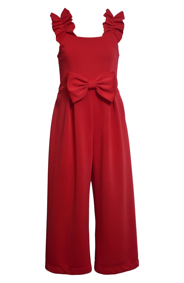Iris & Ivy Kids' Bow Jumpsuit, Main, color, Red