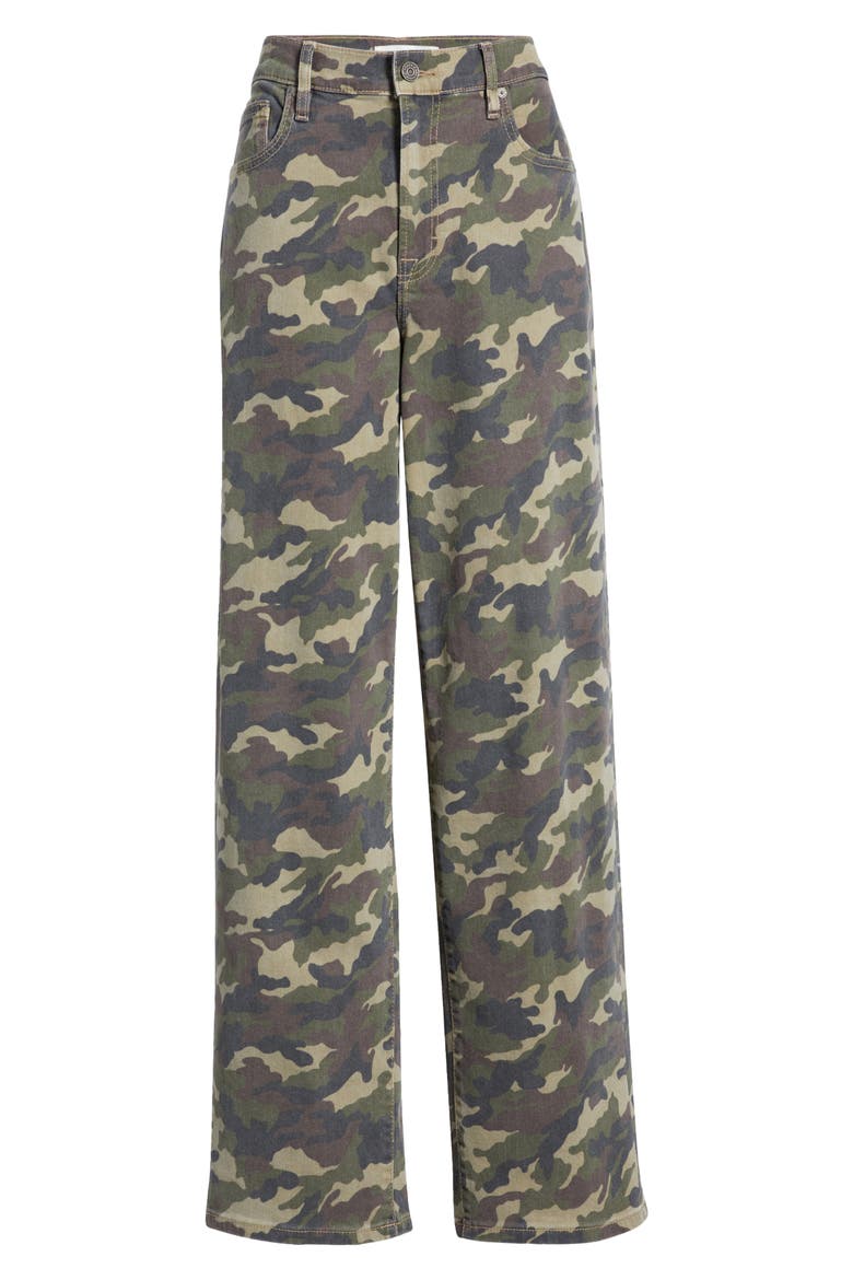 Low Slung Camo Baggy Jeans, Alternate, color, OLIVE