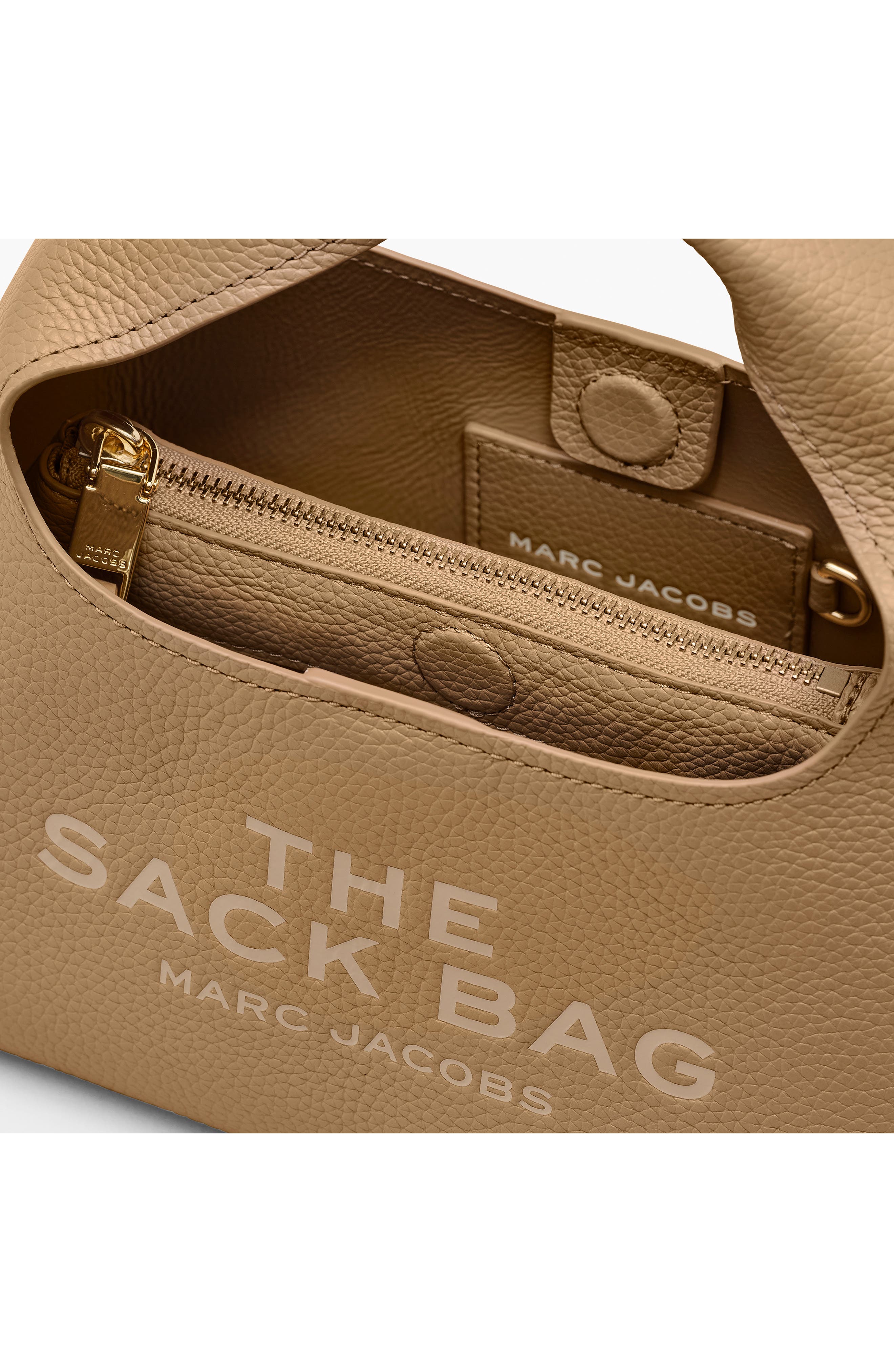 The Mini Leather Sack Bag, Alternate, color, CAMEL