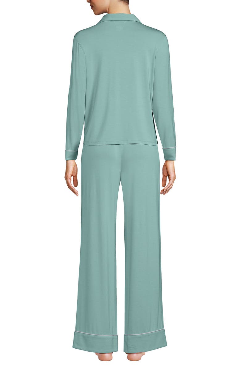Lands' End Cooling 2 Piece Pajama Set - Long Sleeve Top and Pants, Alternate, color, 