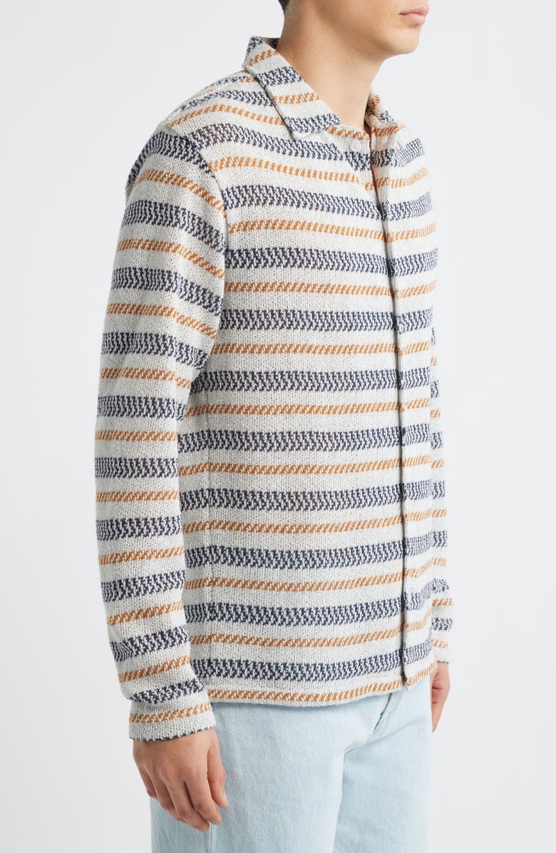 KROST Speckled Stripe Knit Button-Up Shirt, Alternate, color, Grey Multi