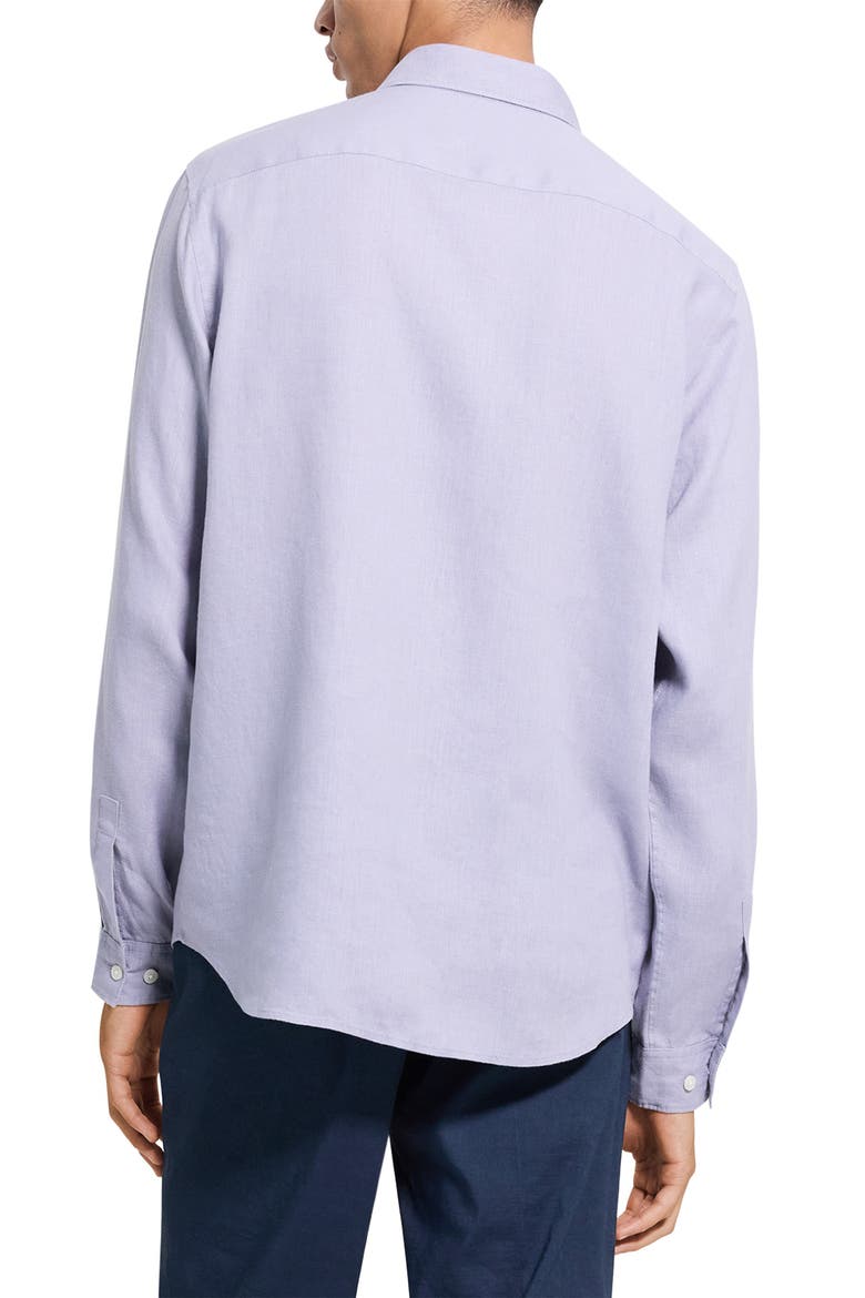 Irving Solid Linen Button-Up Shirt, Alternate, color, GRAY LILAC - 2N9