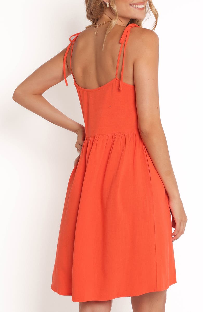 Petal & Pup Emerson Tie Strap Minidress, Alternate, color, Orange