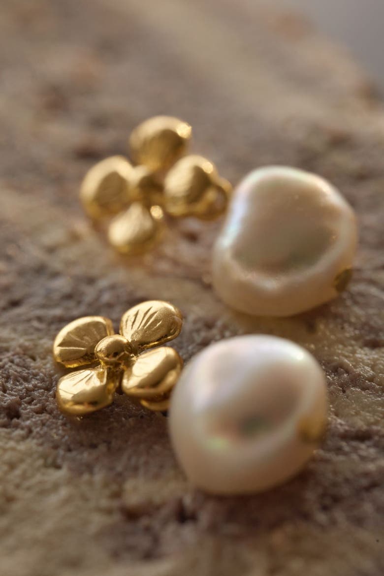Bambi Floral Earrings, Alternate, color, Ivory